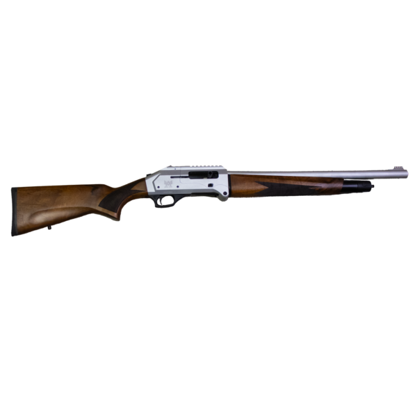 AXOR ARMS BUSHPIG 12G LEVER RELEASE 20 INCH SILVER CERAKOTE TIMBER STOCK